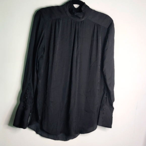 Zara button ruffle turtleneck top - Picture 7 of 12